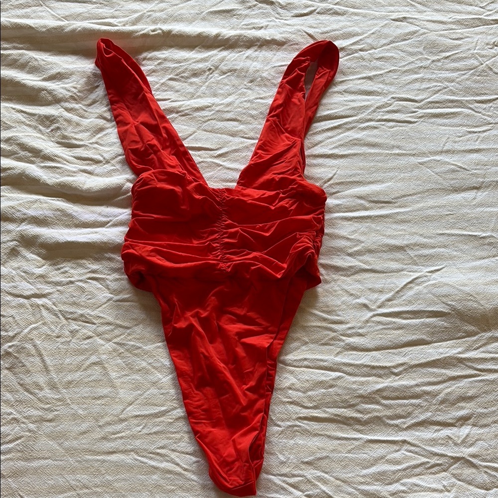 Riot swim echo One-Piece Swimsuit xs red orange